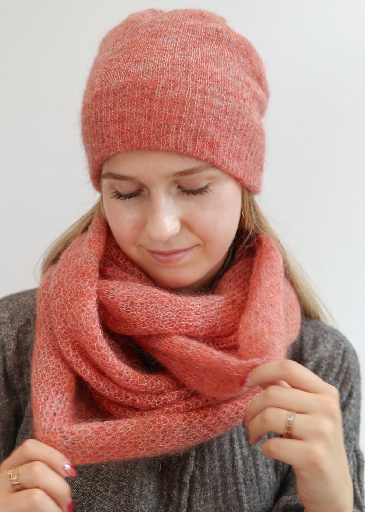 Mohair Hat / Scarf or Set in Colar Blend
