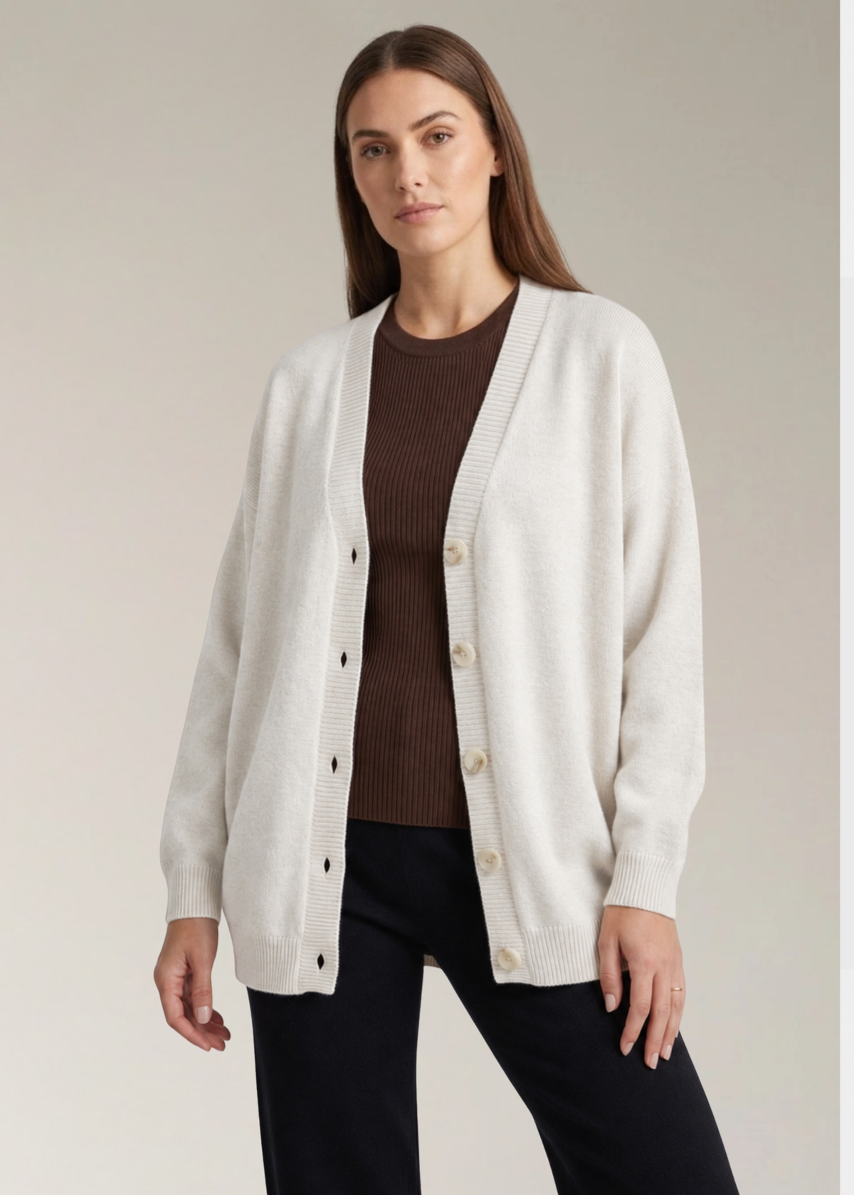SARMA Merino Wool & Cashmere Cardigan