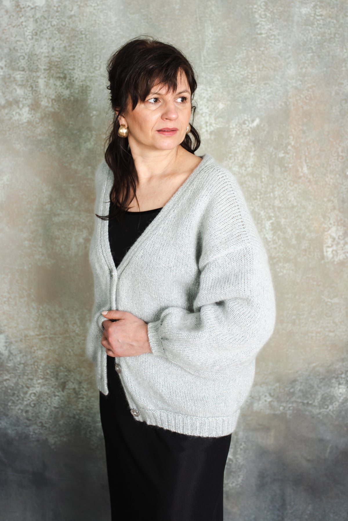 Short Mohair Jacket with Shine