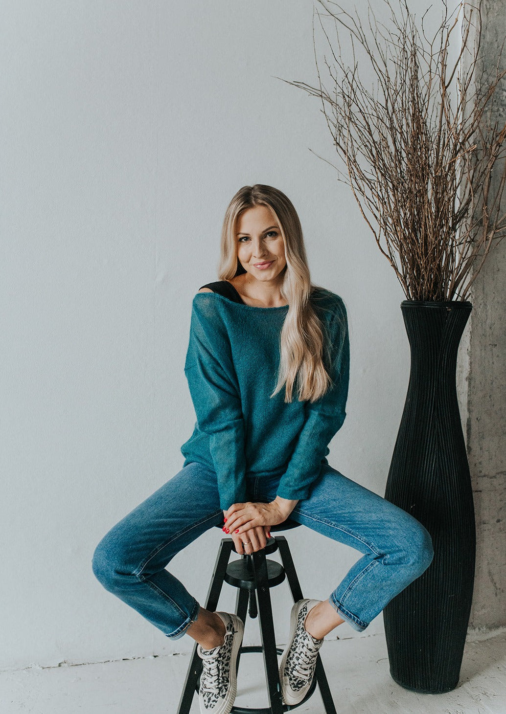Light Mohair Sweater - Off Shoulder