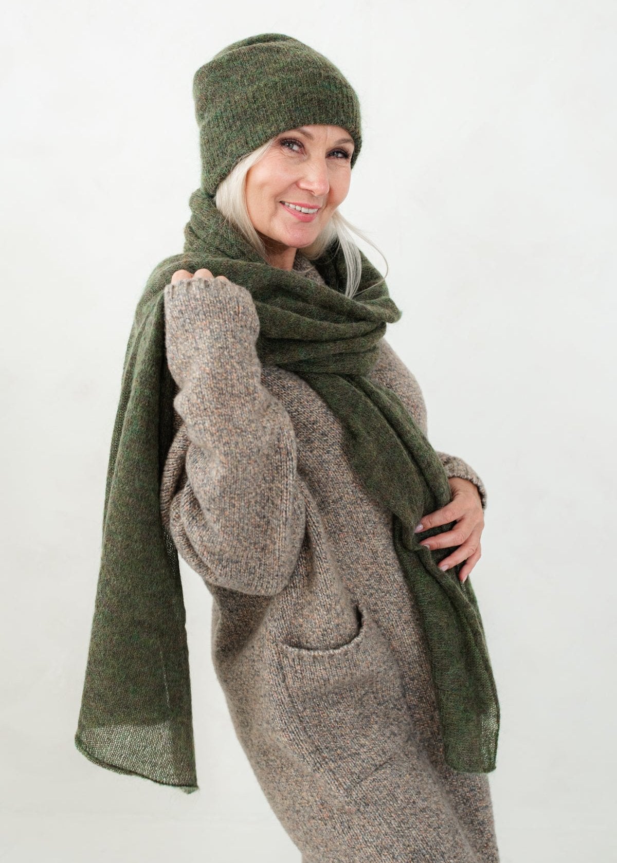 Khaki Color Hat/Scarf/Or Set