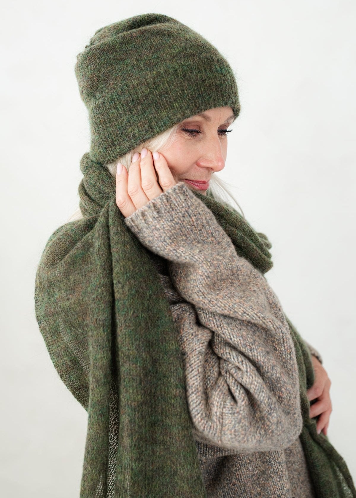 Khaki Color Hat/Scarf/Or Set