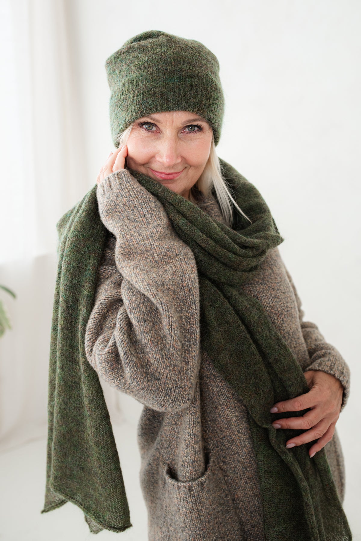 Khaki Color Hat/Scarf/Or Set