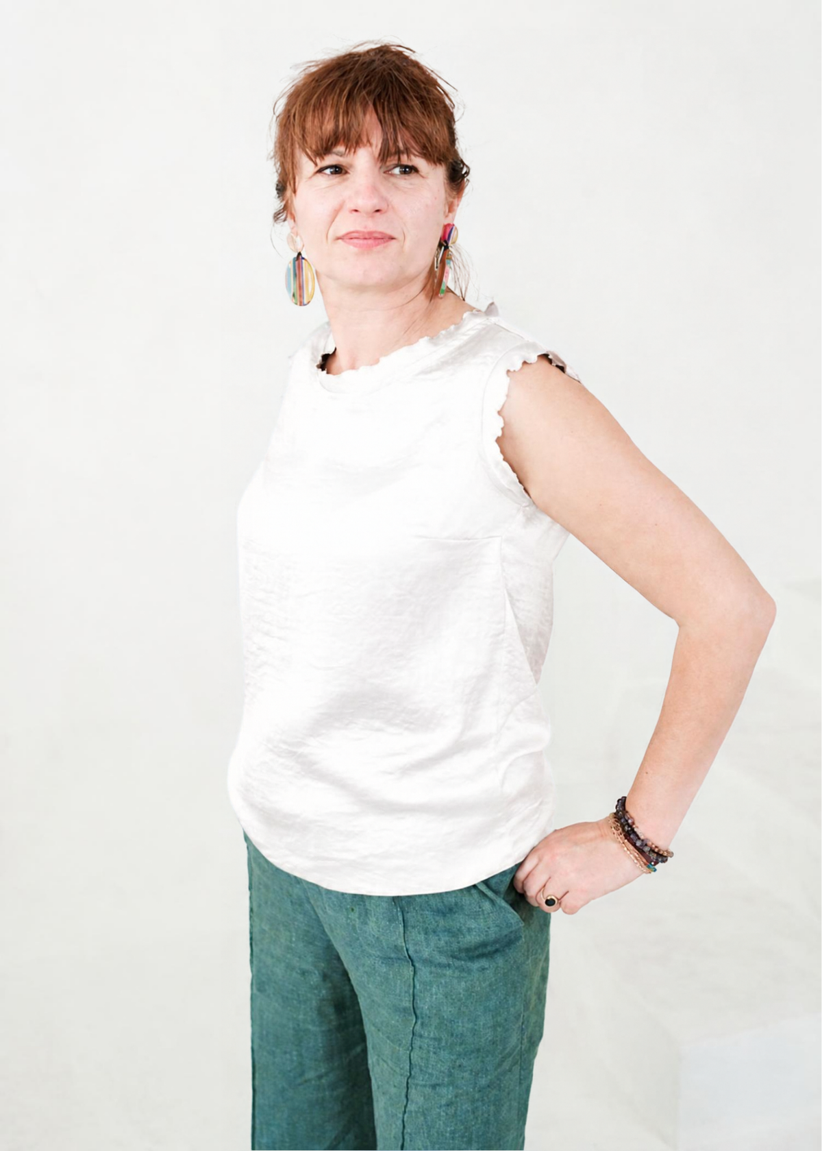 Satin Sleeveless Top