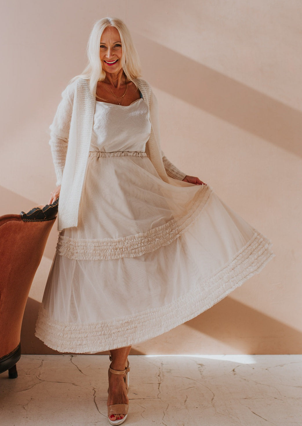 Tulle Skirt with Satin Underskirt