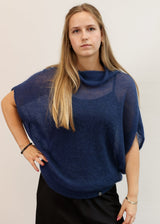 Knitted kimono style mohair sweater