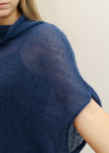 Knitted kimono style mohair sweater