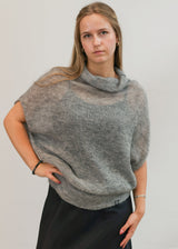 Knitted kimono style mohair sweater