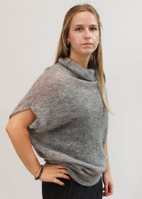 Knitted kimono style mohair sweater