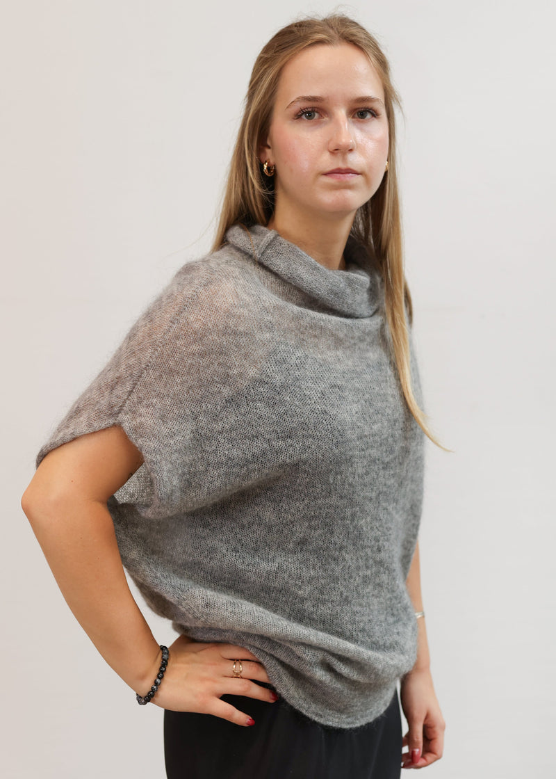 Knitted kimono style mohair sweater