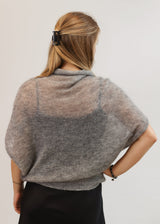 Knitted kimono style mohair sweater