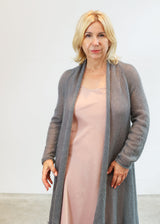 Waterfall mohair cardigan with lace