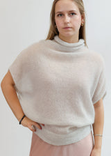 Knitted kimono style mohair sweater