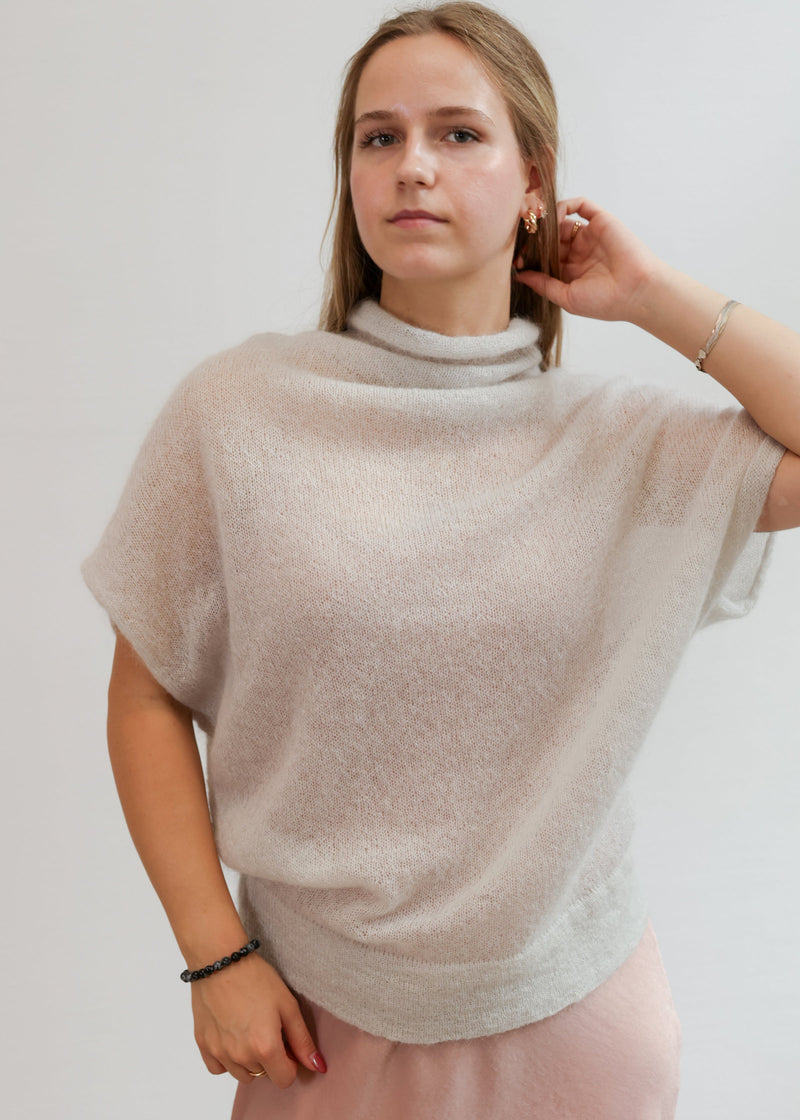 Knitted kimono style mohair sweater