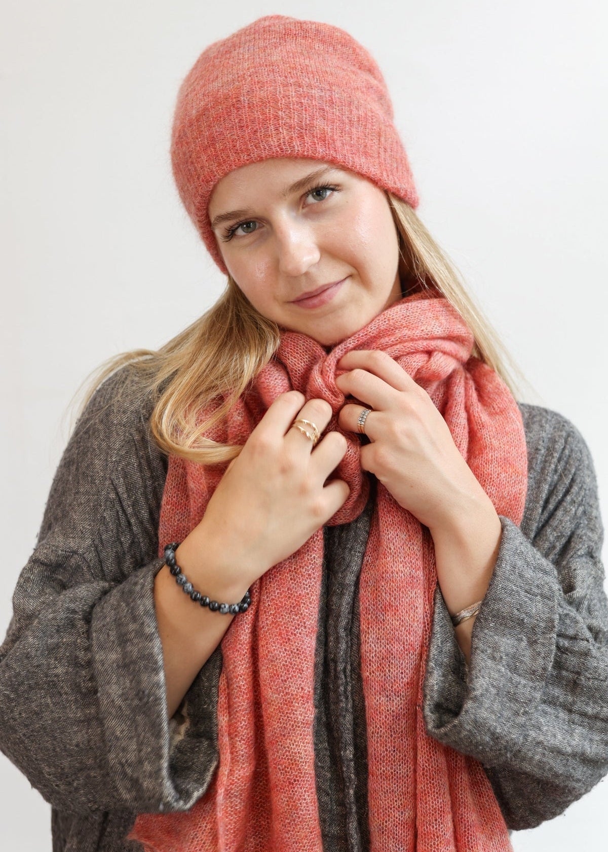 Mohair Hat / Scarf or Set in Colar Blend
