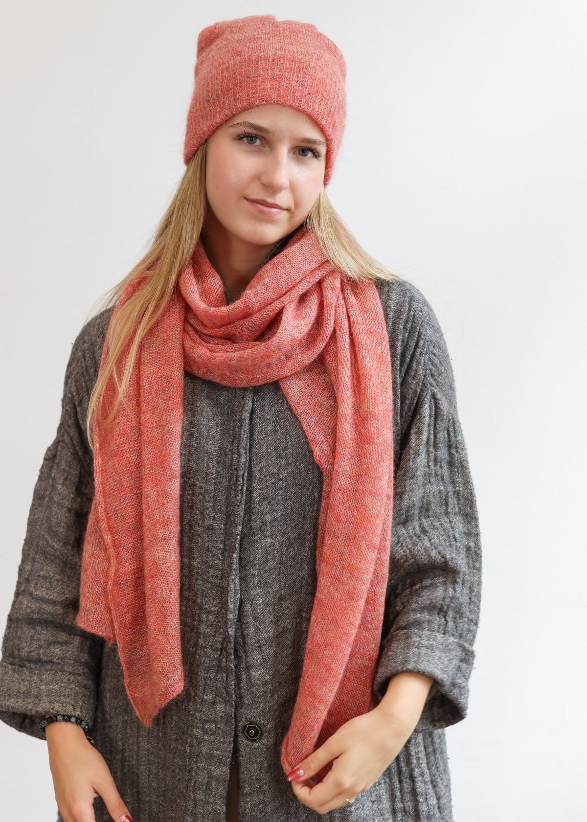 Mohair Hat / Scarf or Set in Colar Blend