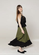 linen skirt with a half-circle cut