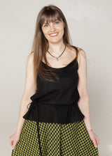 Linen top - black