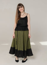 linen skirt with a half-circle cut