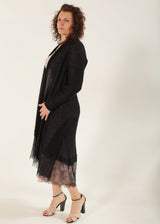 Waterfall mohair cardigan with lace