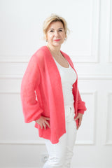 Cardigan with puffed sleeves