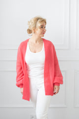 Cardigan with puffed sleeves