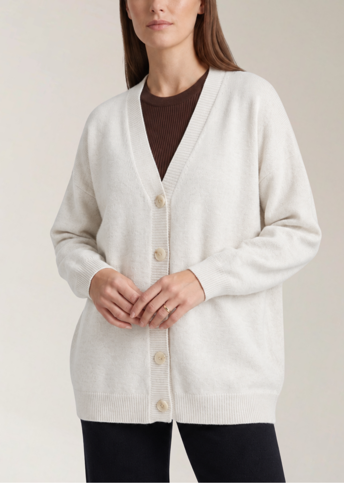 SARMA Merino Wool & Cashmere Cardigan
