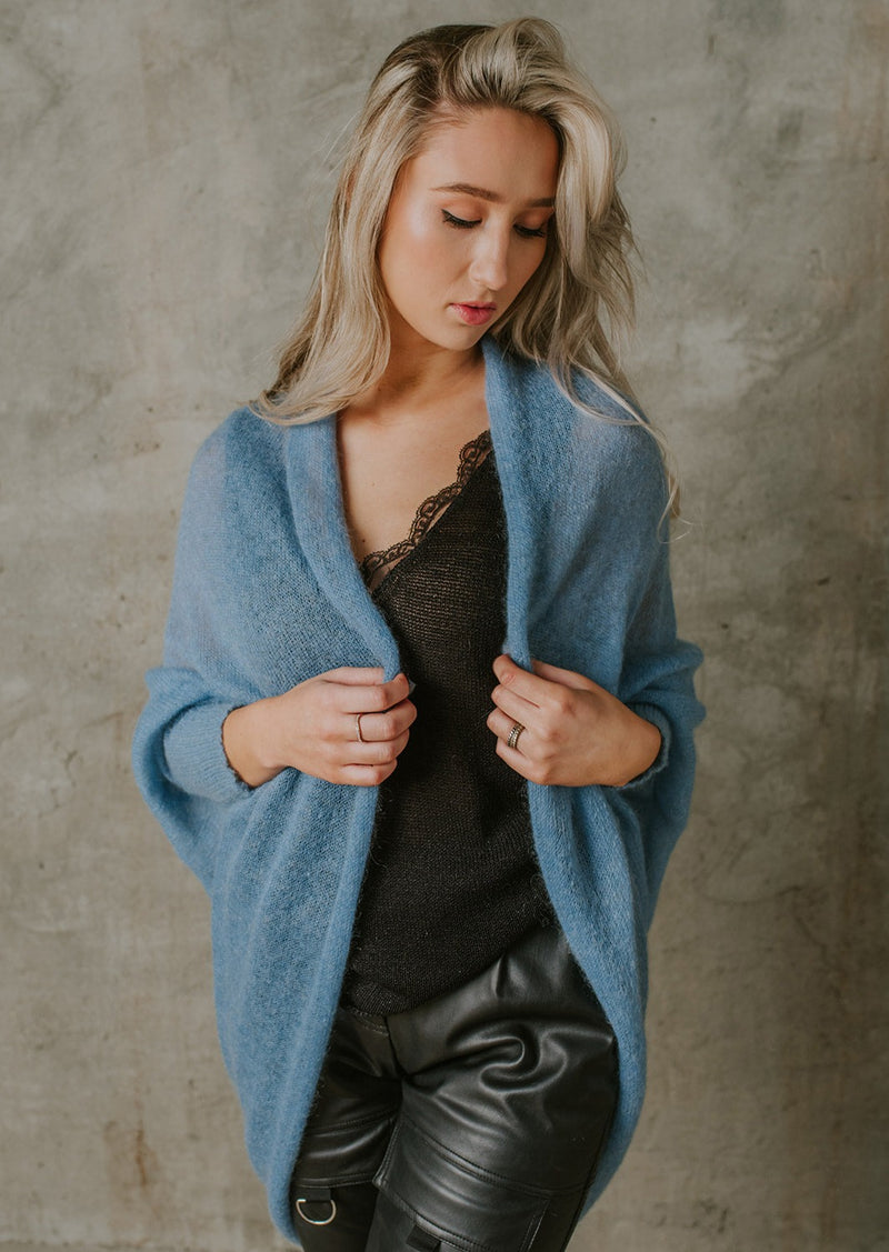 Soft mohair fine knit cardigan