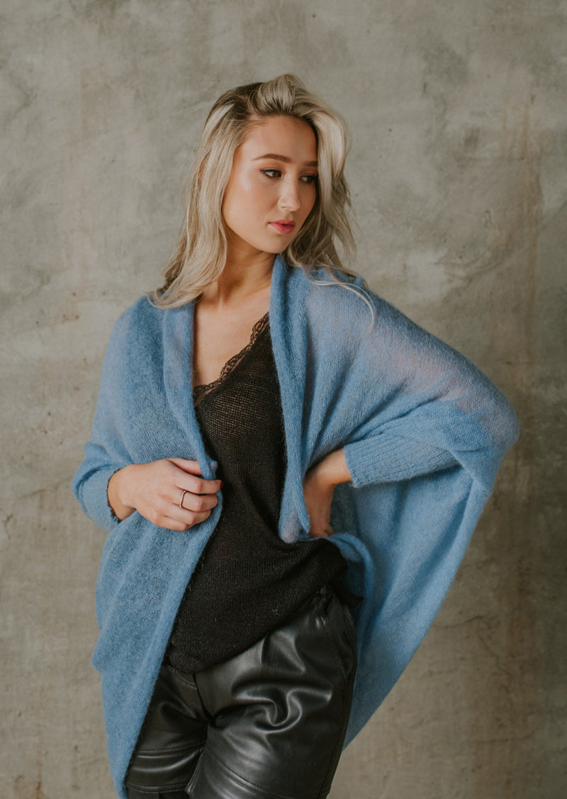 Soft mohair fine knit cardigan