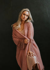 White mohair cardigan with lace