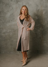 Turquoise long classic style mohair cardigan