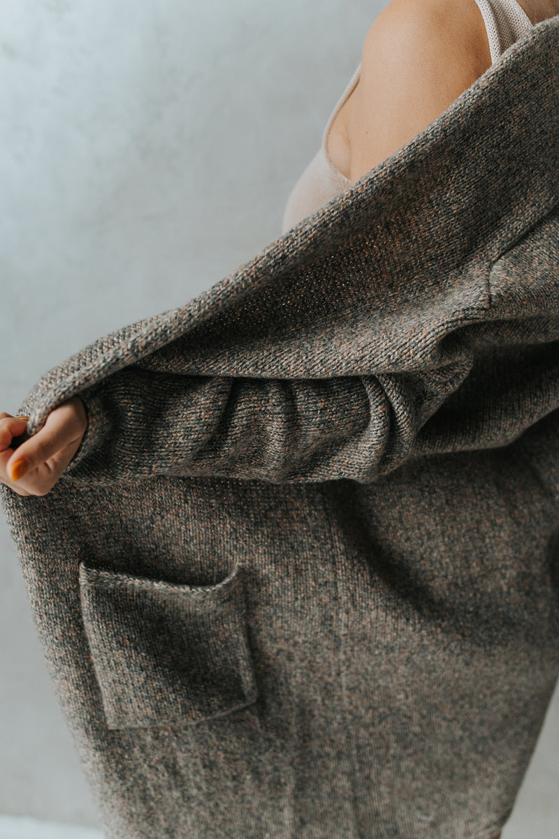 Merino wool long cardigan