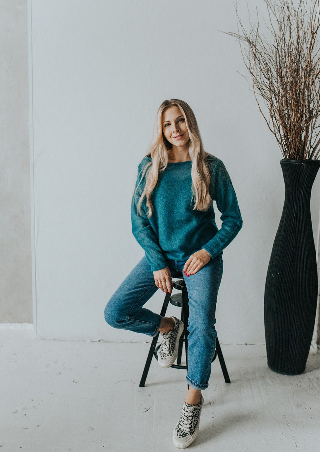 Light Mohair Sweater - Off Shoulder
