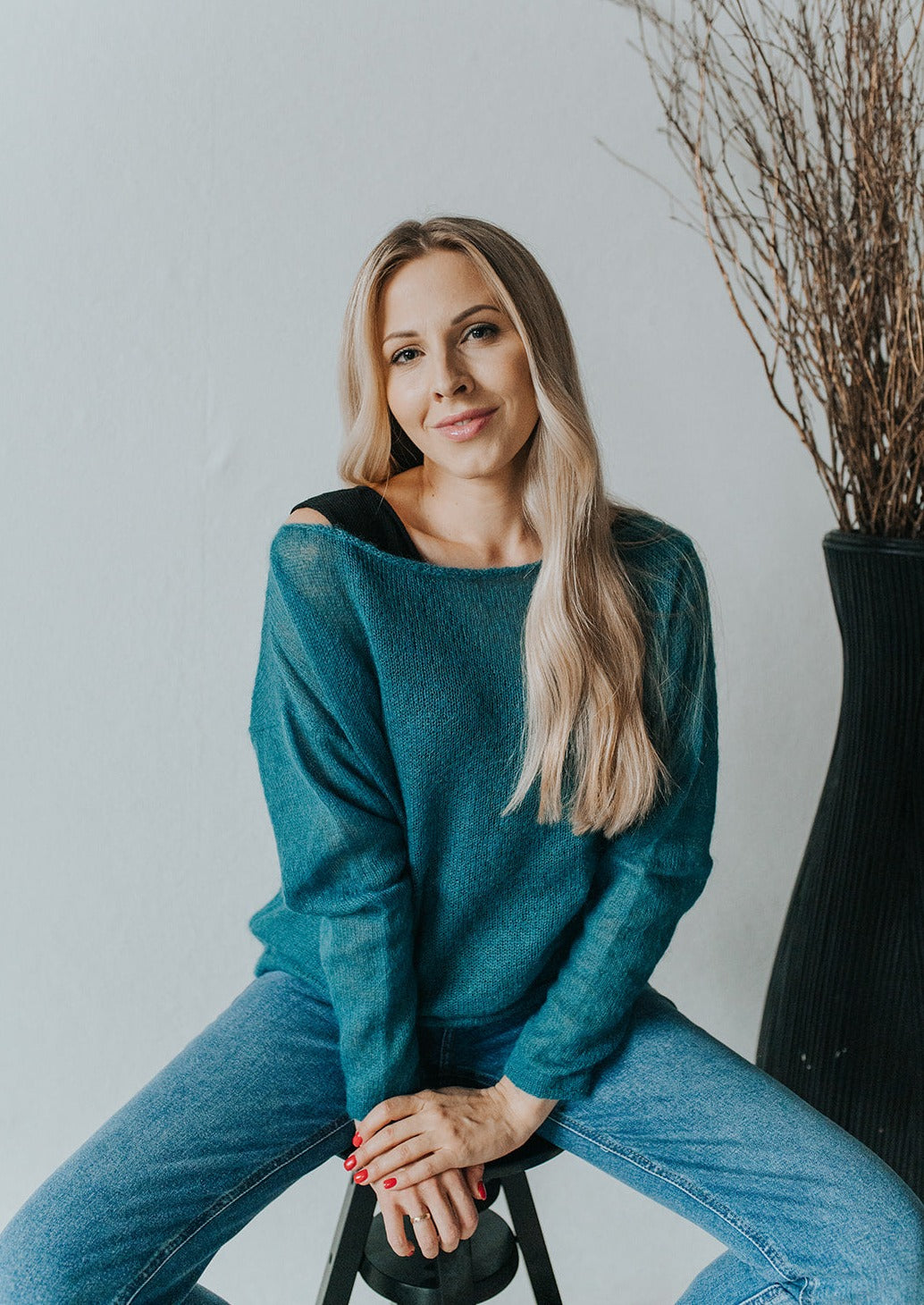Light Mohair Sweater - Off Shoulder