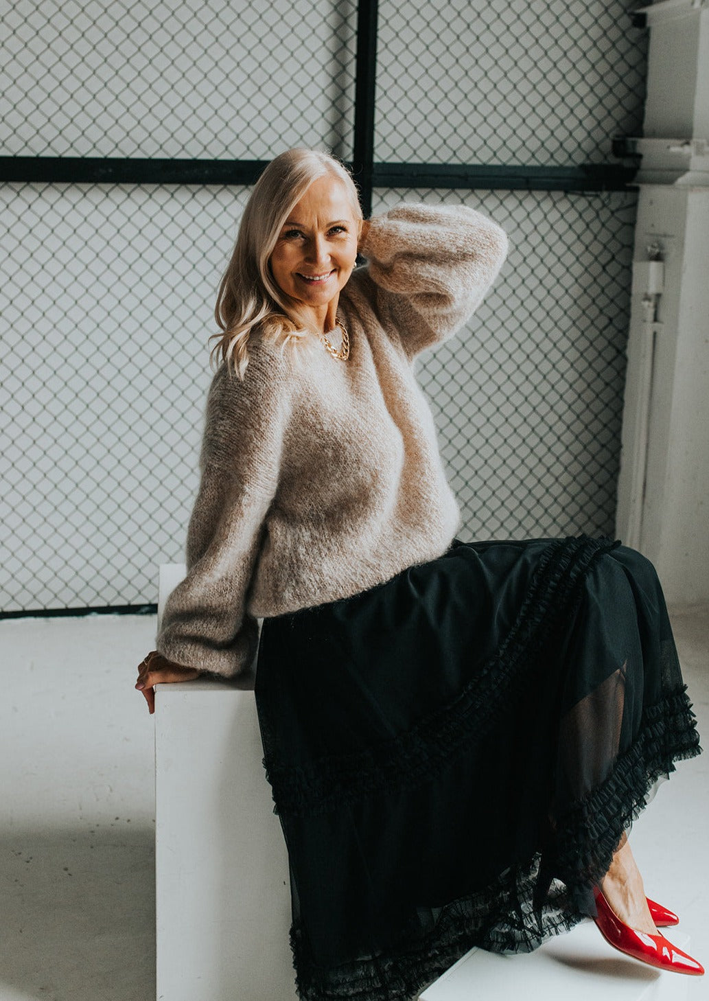 Black Tulle Skirt with Satin Underskirt