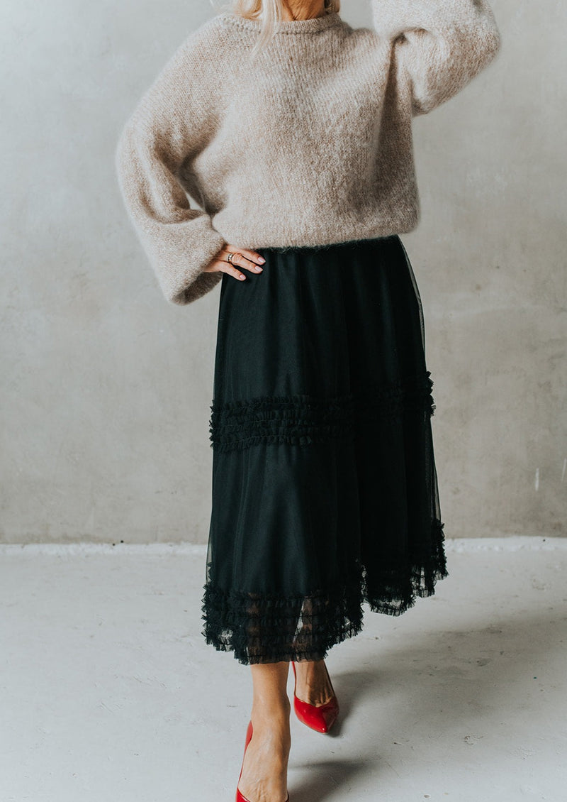 Black tulle skirt with satin underskirt