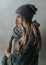 Gray hat and scarf
