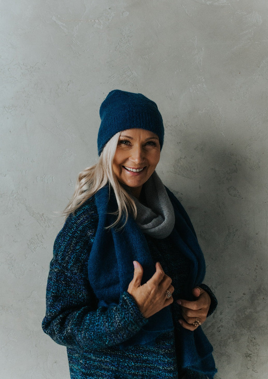 Royal Blue Mohair Hat / Scarf or Set