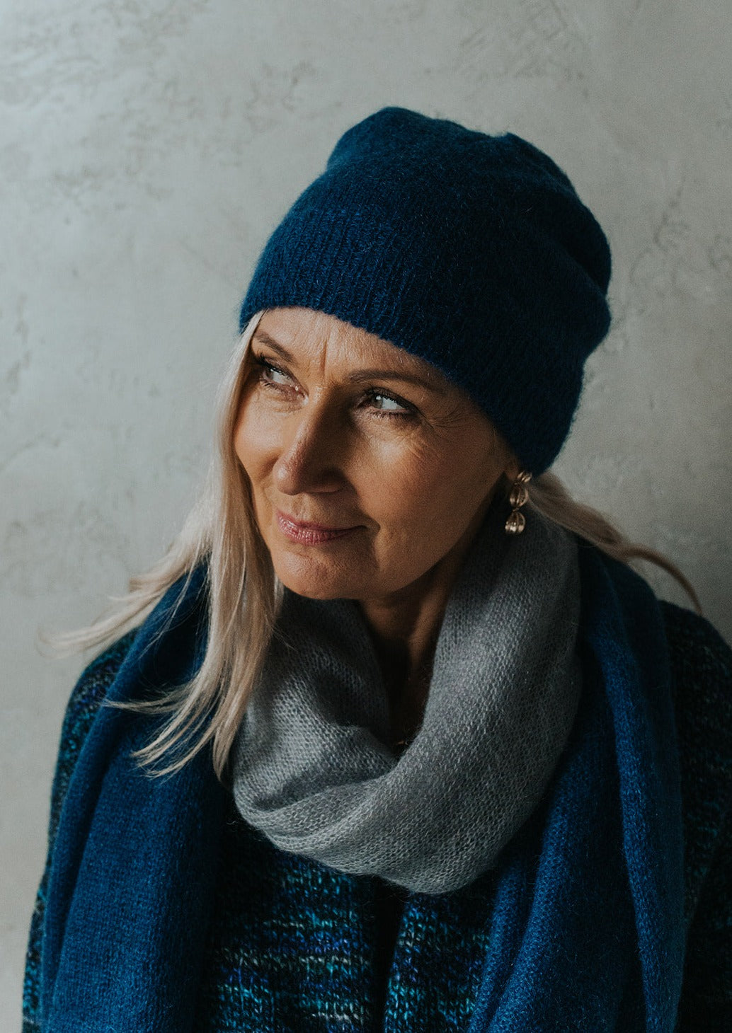 Royal Blue Mohair Hat / Scarf or Set