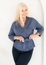 Merino jacket with 3/4 sleeves