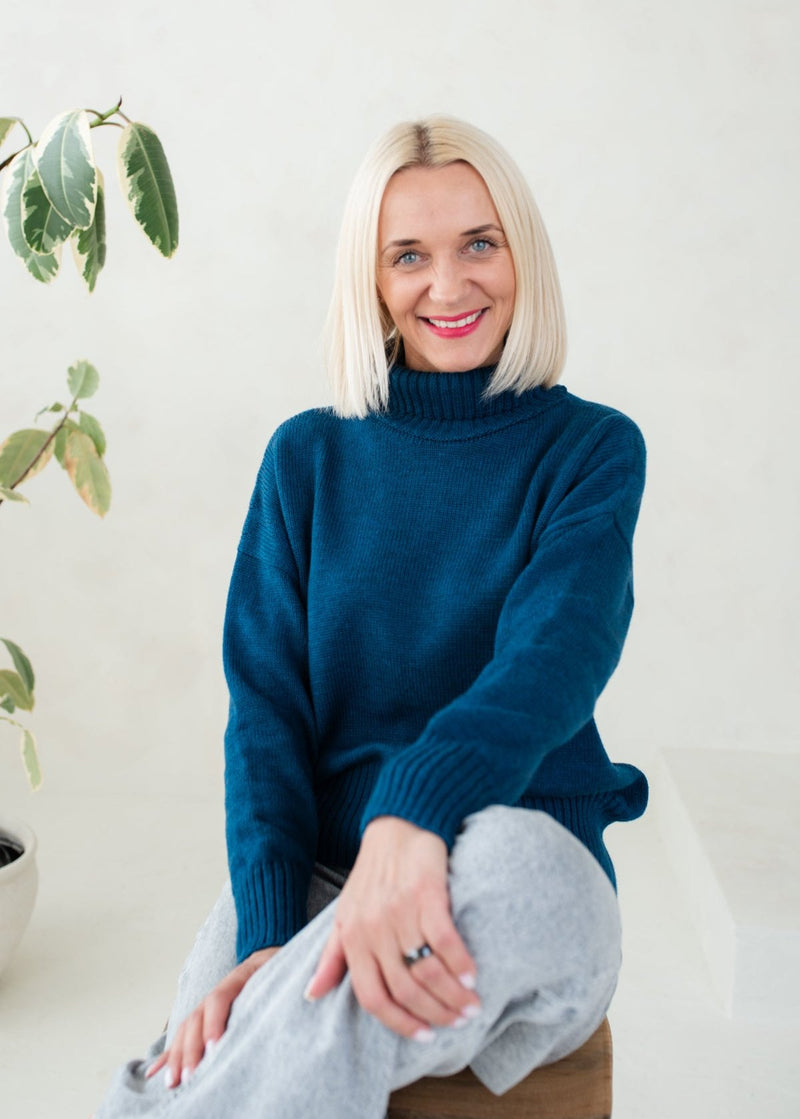 Soft merino wool turtleneck sweater