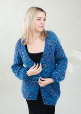 Soft pink thin mohair short classic cardigan