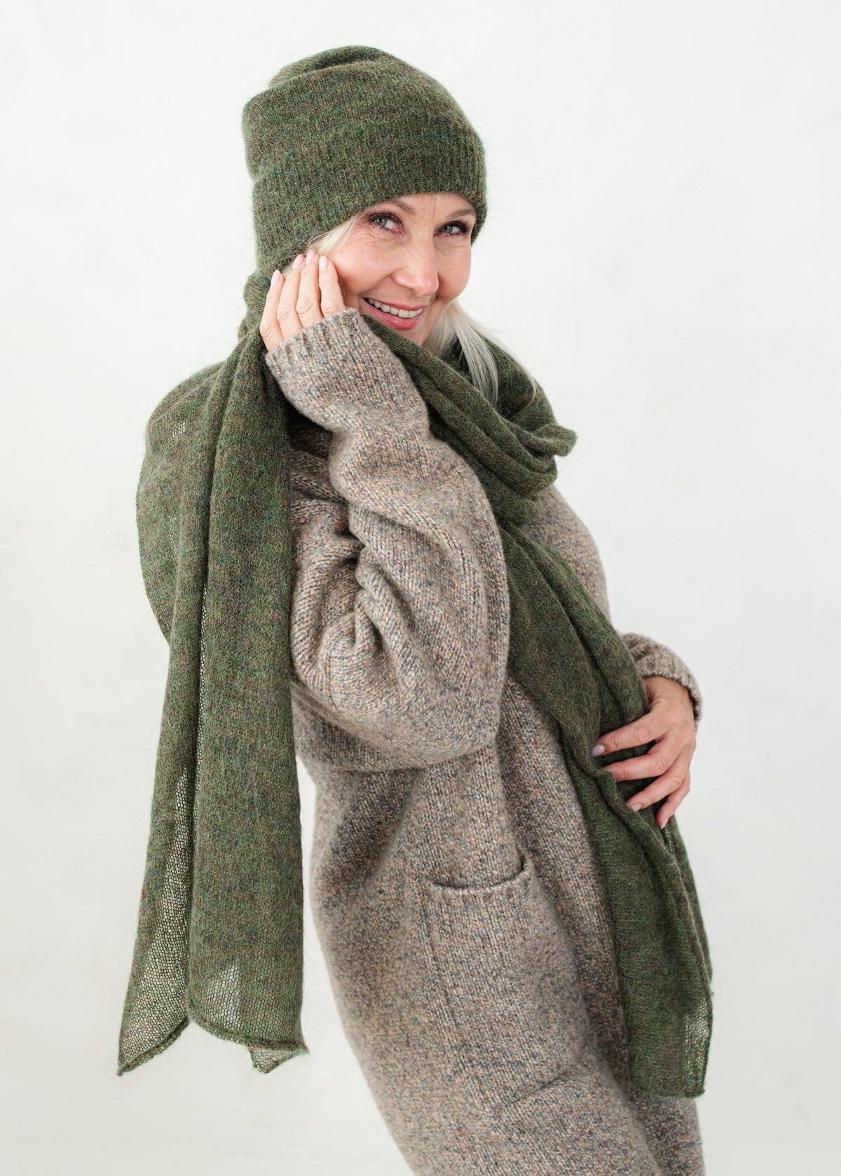Khaki Color Hat/Scarf/Or Set