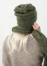 Bronze hat and long scarf