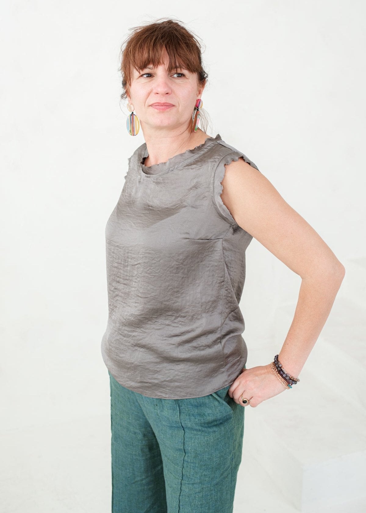 Satin Sleeveless Top