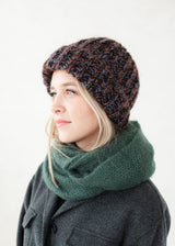 Melange blue alpaca wool hat