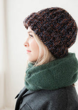 Melange blue alpaca wool hat