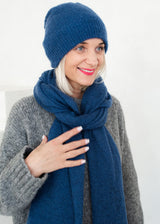 Royal Blue hat and long scarf or set