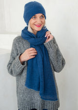 Royal Blue hat and long scarf or set