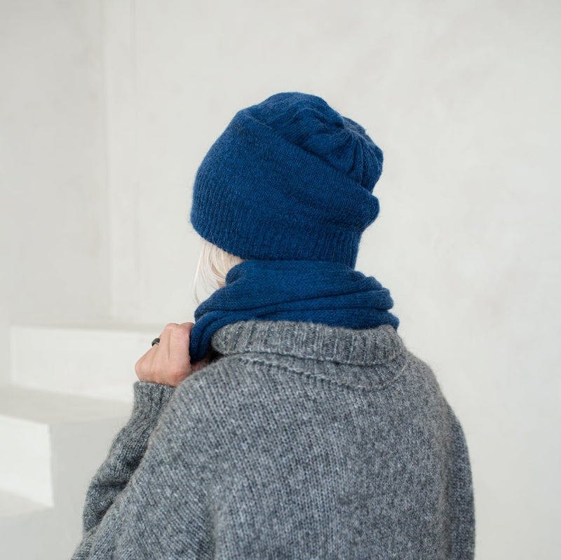 Royal Blue hat and long scarf or set